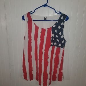 Ladies Large patriotic sleeveless blouse
